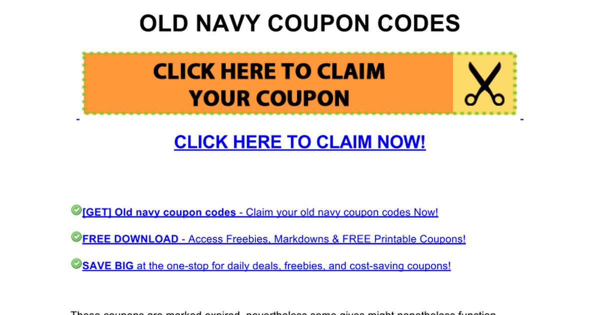 old navy coupon codes Google Docs