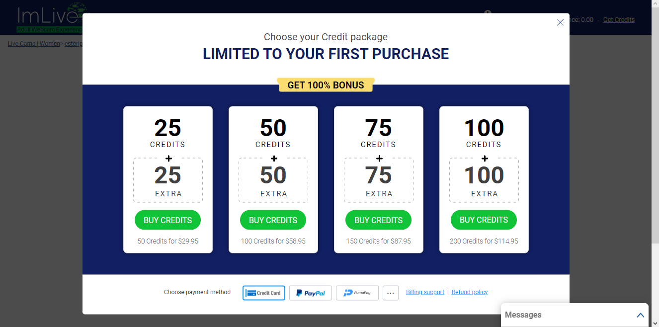 Imlive Pricing