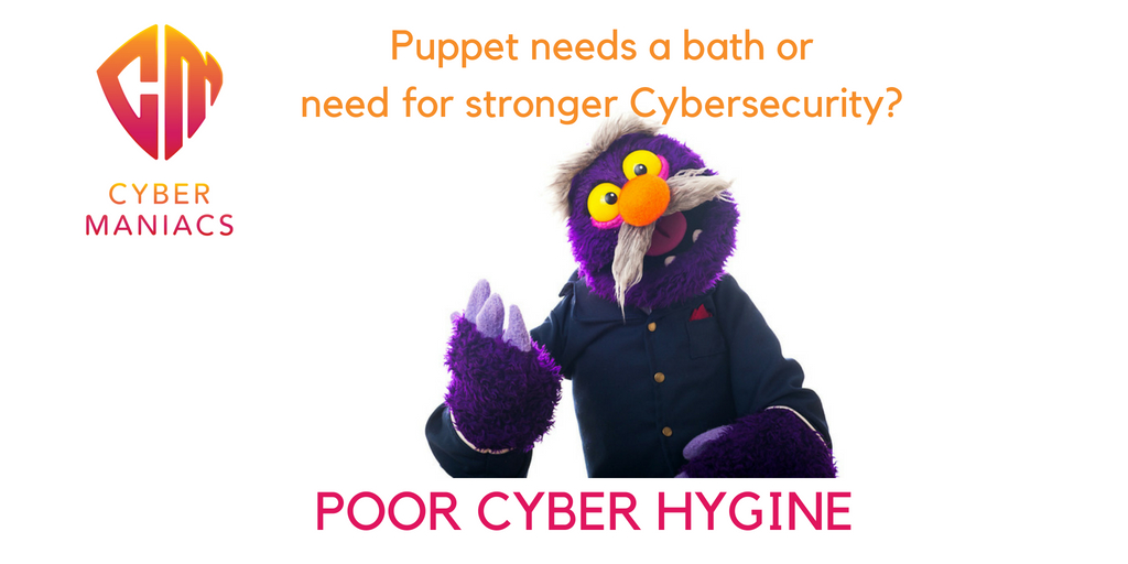 Mo of Cybermaniacs with quotes discussing poor cyber hygiene