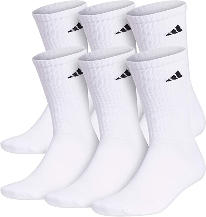 adidas mens Athletic Cushioned Crew Socks (6-pair)