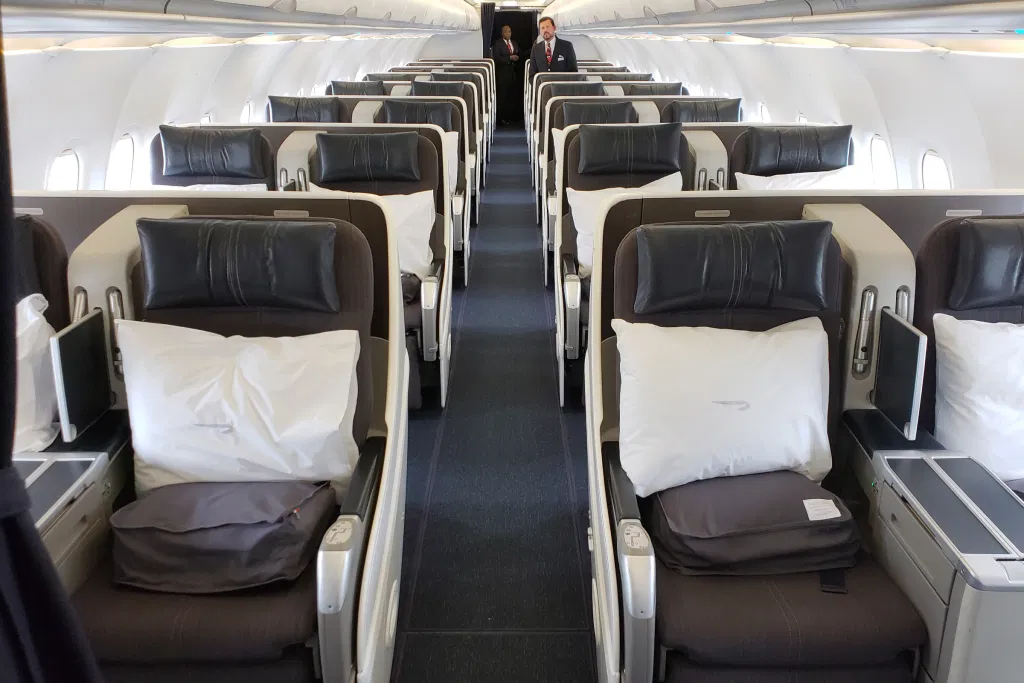 Cabin of British Airways' A318