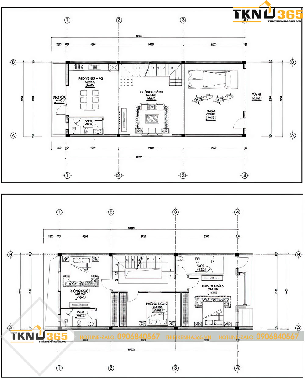 mẫu thiết kế nhà 2 tầng 6x15