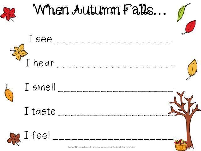 Pin by Michele Feigelson on Fall Activities | Fall writing, Speech and  language, First grade writing