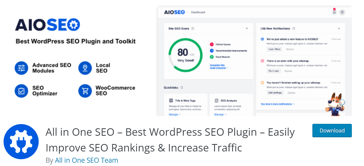 AIOSEO is a great SEO software marketing tool.