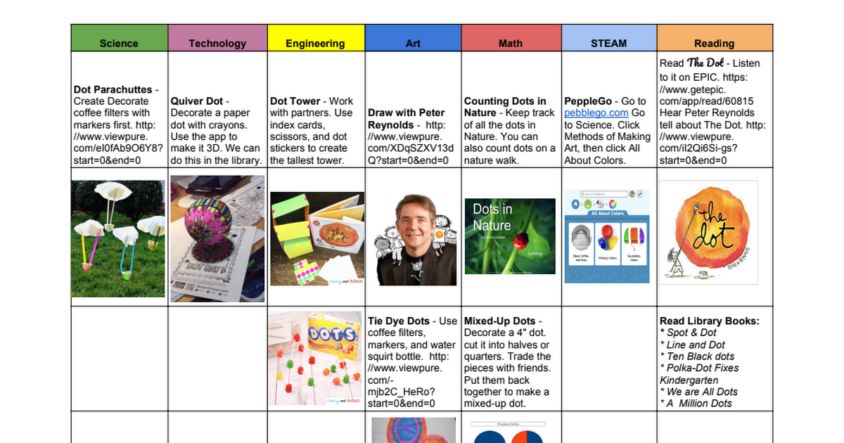 Dot Day Choice Board