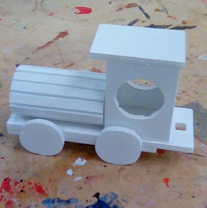 Front carriage of pull along train toy