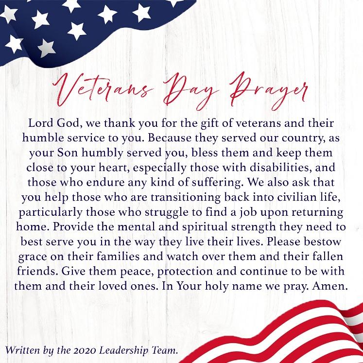 St. Joseph Catholic School on Twitter: "Today, and every day, we thank those who have defended our nation. Thank you for your courage, bravery and sacrifice. The following prayer was written by