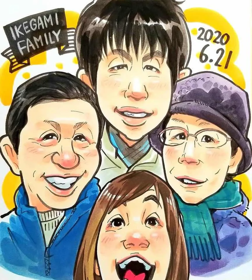 東京タワー　似顔絵