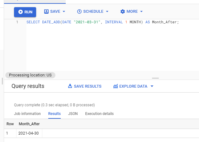 Date_Add BigQuery: Adding 1 month to March 31