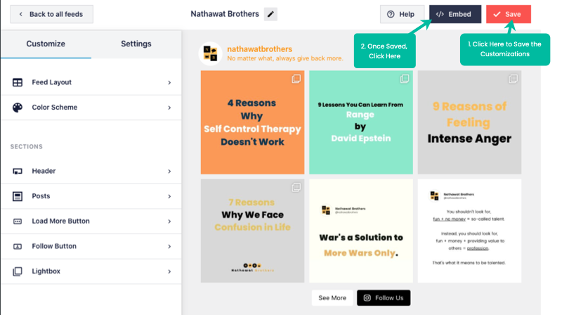 Embed Instagram feed in Divi website