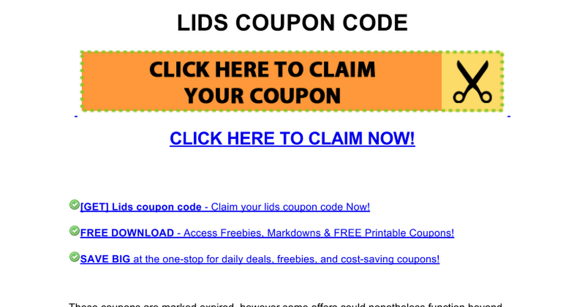 lids coupon code Google Docs