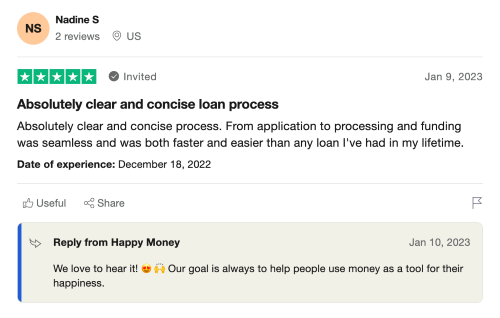 Happy Money personal loans review from user who found the process to be fast and painless. 