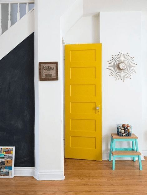 mustard yellow door