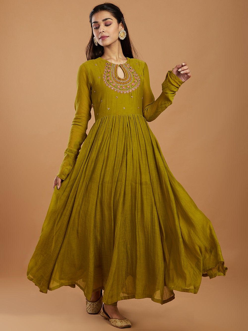 the loom - Chanderi Anarkali Kurta