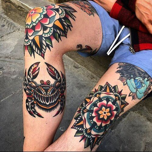 Another picture of a guy rocking the knee cap tattoo
