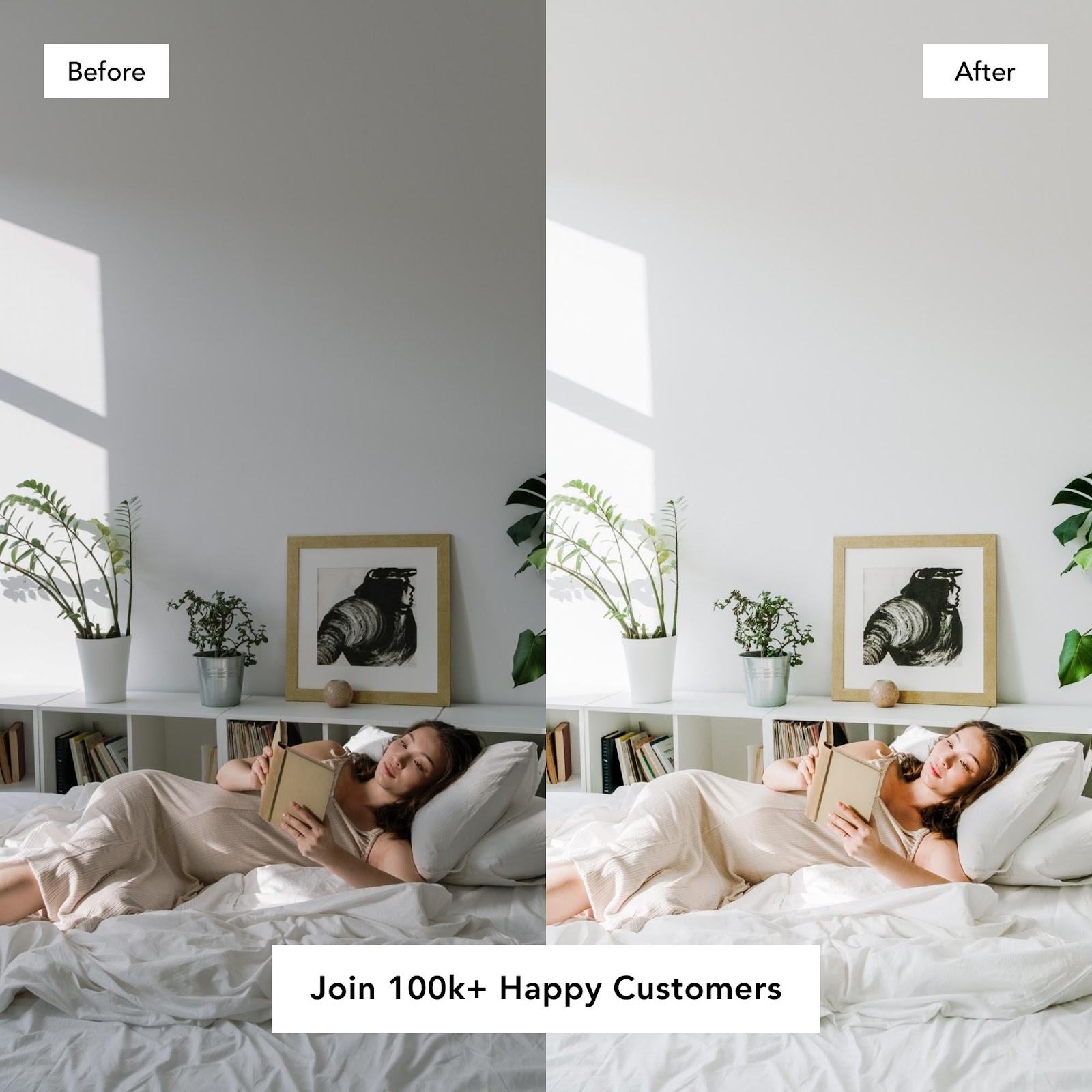 bright & airy flourish presets cover grid before after