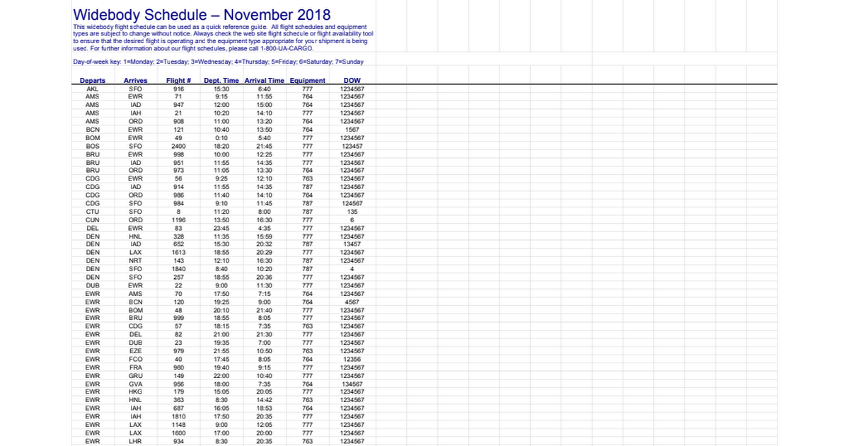 UA Schedule (11/2018) - Google Sheets