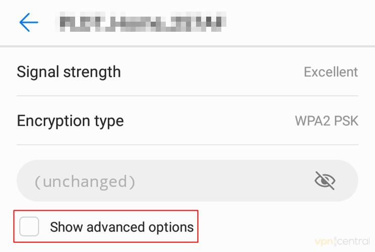 android wifi show advanced options