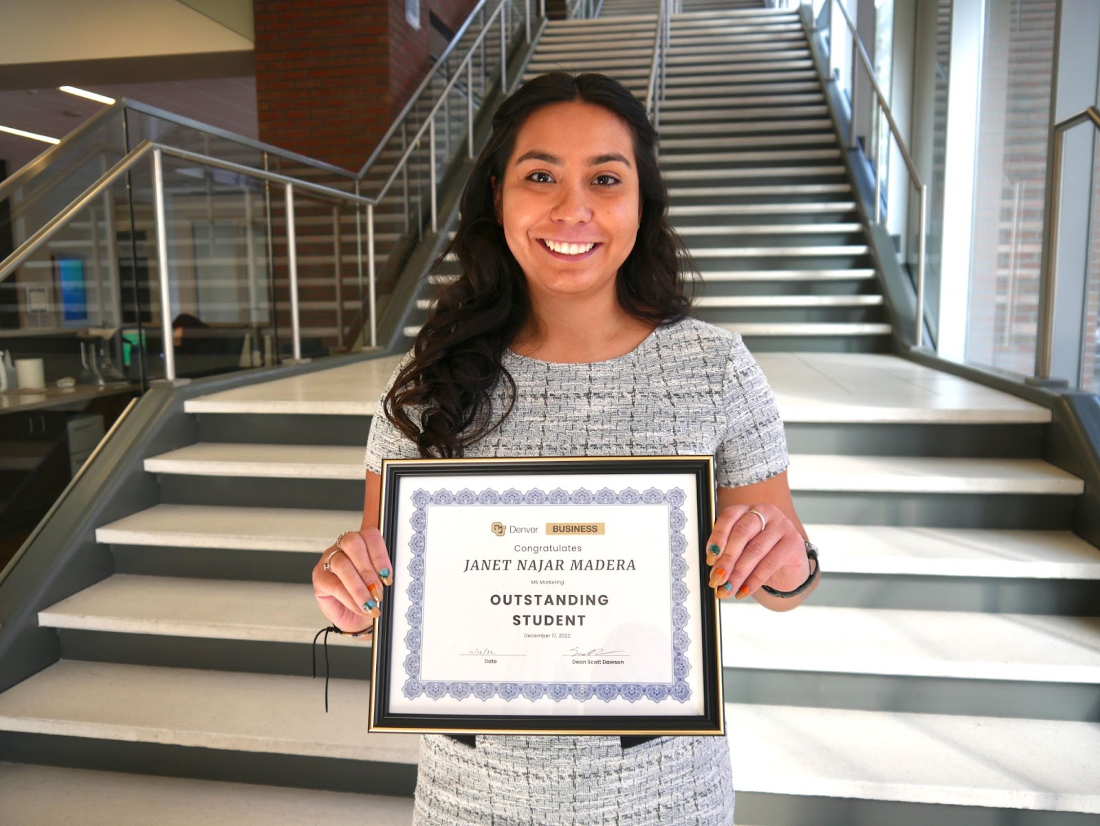 Janet Najar gets the outstanding student award