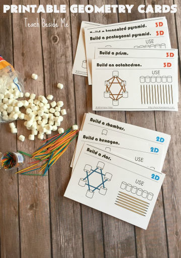 Making Sculptures out of Marshmallows and Toothpicks Is a Popular STEAM Activity, but Teach Beside Me Takes It a Step Further with These Geometry Cards