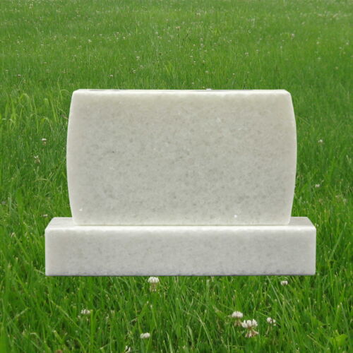 Pet Headstone Granite Mini Convex White Memorial Marker Upright Stone MN-181