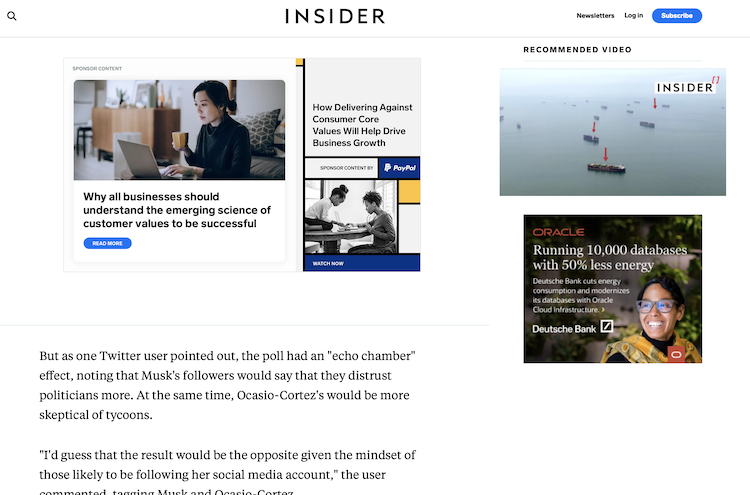 Publishers make money with display ads on their websites