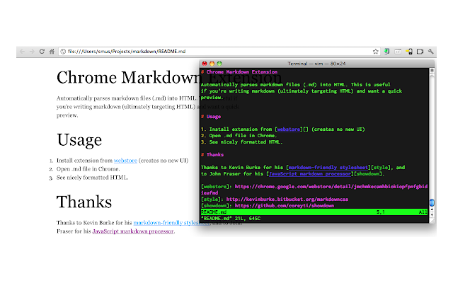 Markdown Preview Plus chrome extension