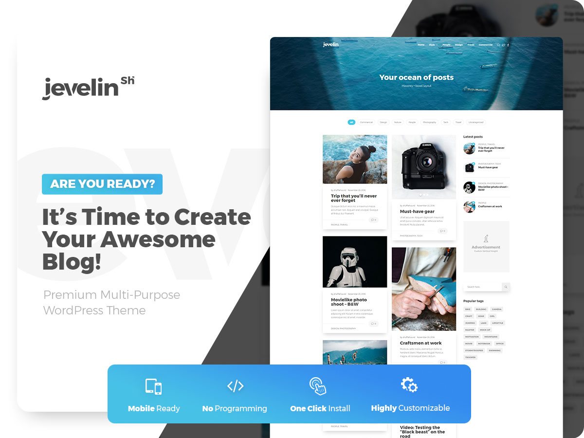 Jevelin - tema de blog de WordPress