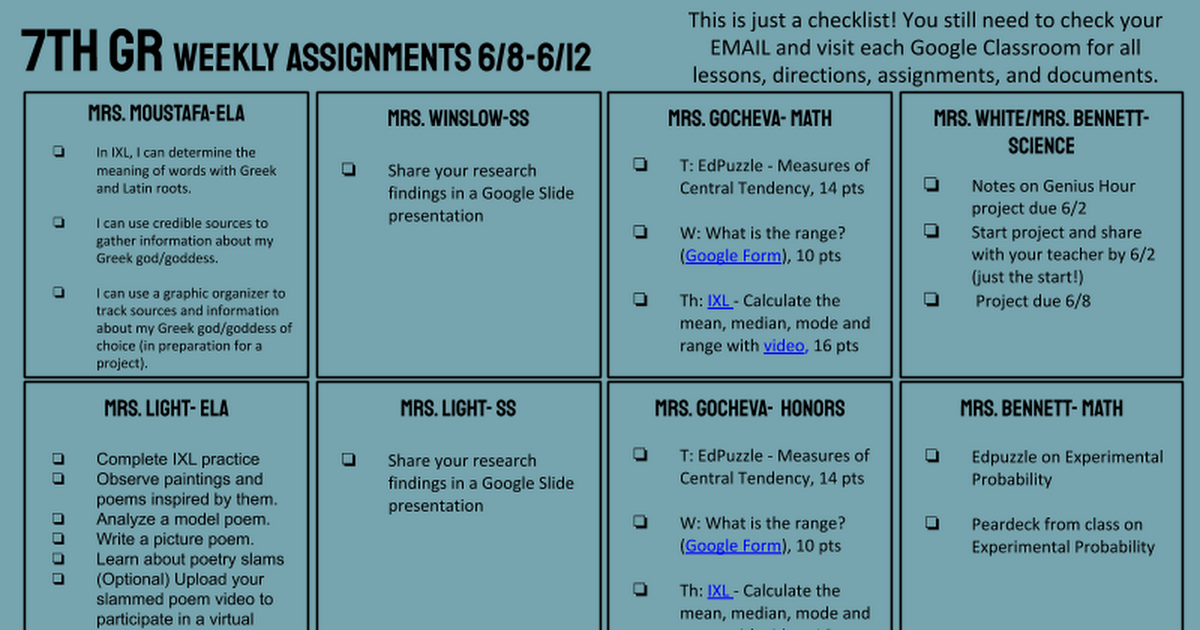 class 7 assignments 14 week