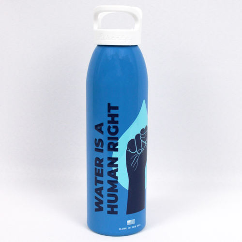 Image of the Water is a Human Right water bottle