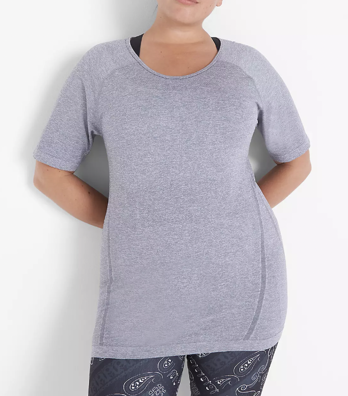LIVI Seamless Fitted Marl Top at Lane Bryant
