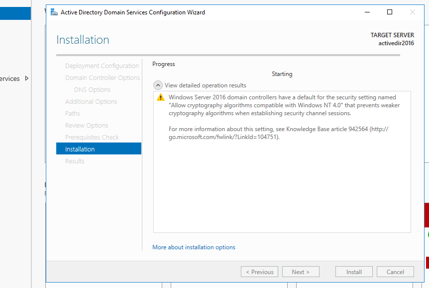 Am start activity. Add a domain Controller to an existing domain.