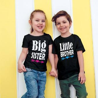 Big Sister Little Brother Sibling T-shirts - Buy online at Make My Apparel