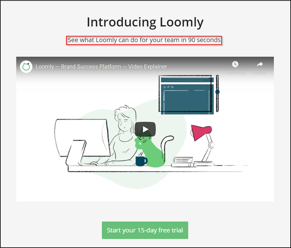 B2B Landing Pages Example: Loomly