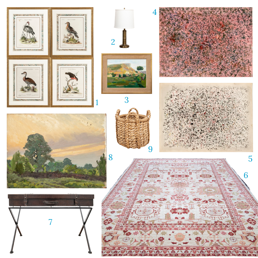 Molly Blankenship's guest curation features works of art, rugs, decorative accents, and furniture.