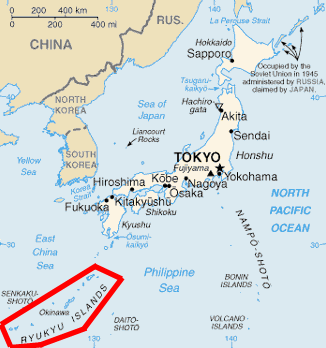 The Ryukyu Islands in Japan.