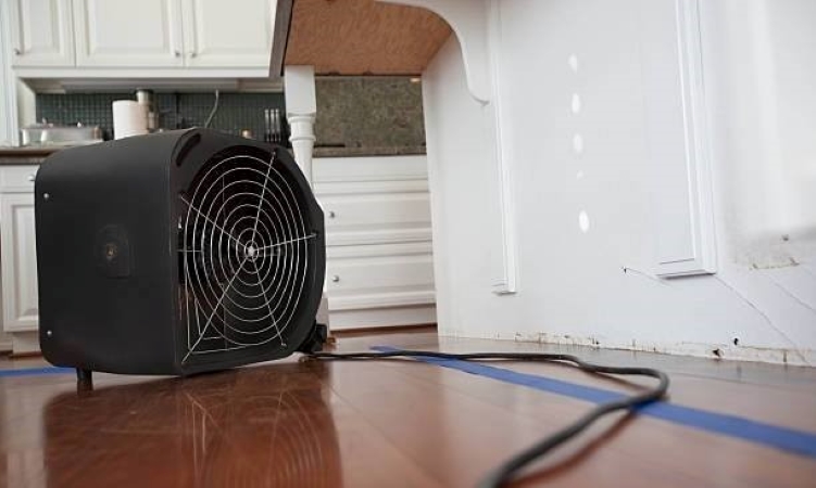 floor fan used in water damage restoration