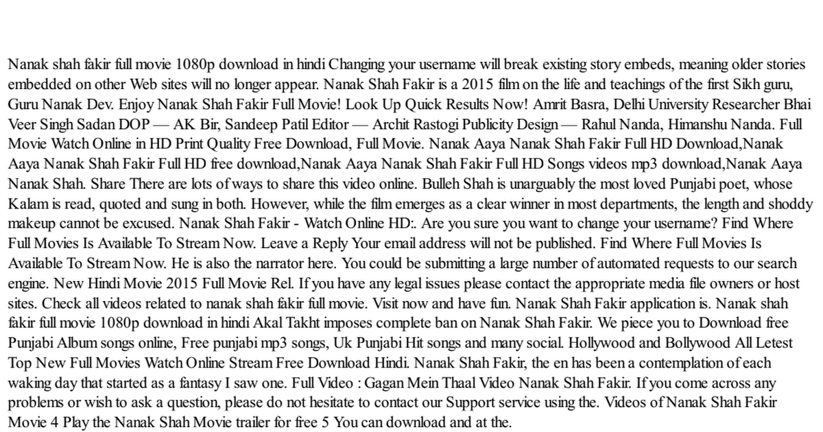 Nanak shah fakir full hd movie download 1080p free