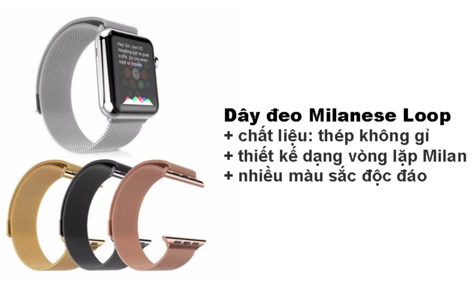 Dây Milan cho Apple Watch (Đủ Size, Đủ màu)