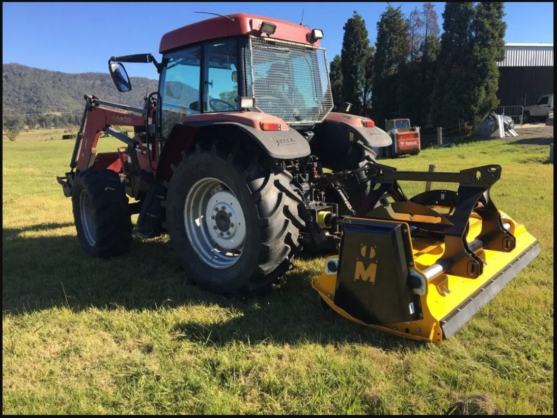 The Tractors PTO shaft located at the rear of the tractor is used to rotate cutting blades at high enough speeds to cut grass and other small plants.  