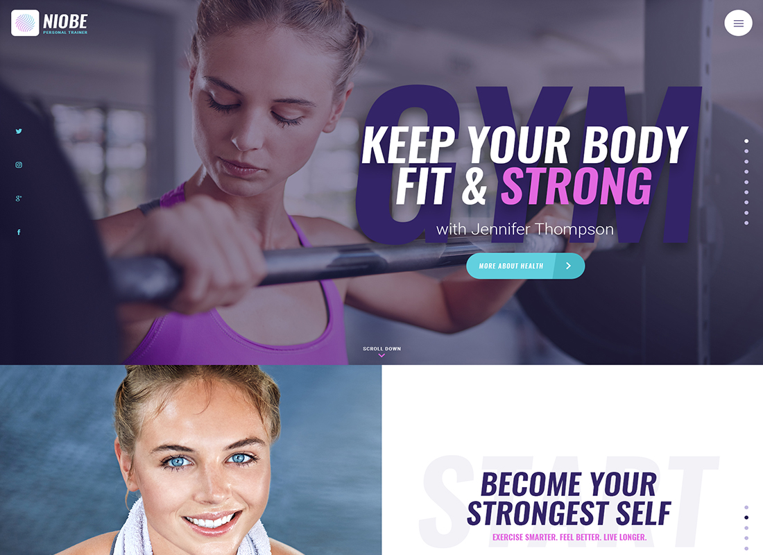 Niobe |  Tema WordPress Pelatih Gym & Pelatih Nutrisi