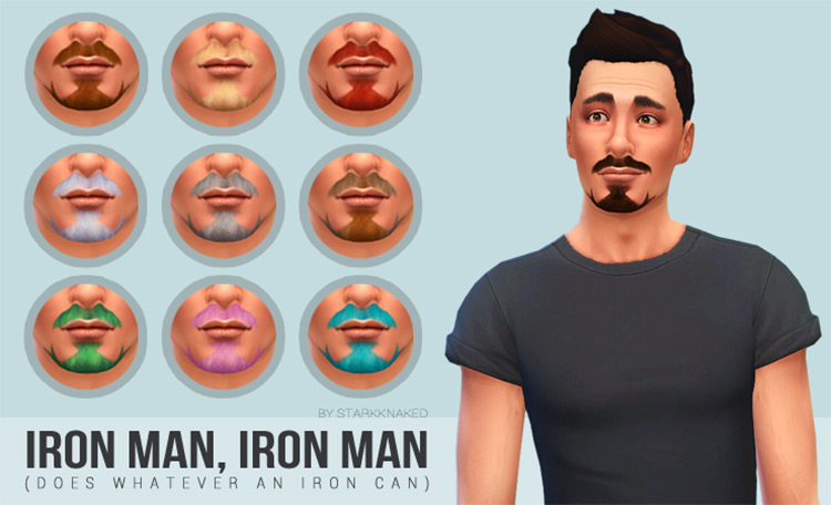 Iron Man Facial Hair / Sims 4 CC