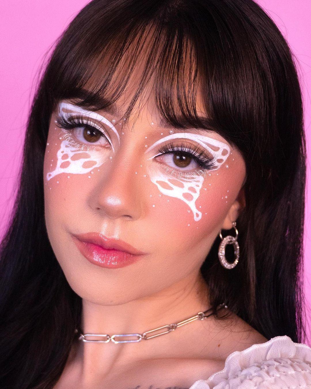White Butterfly Makeup Look