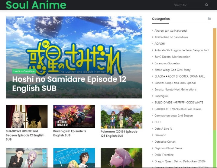 12 Popular Free Anime Websites to watch anime Online: SoulAnime