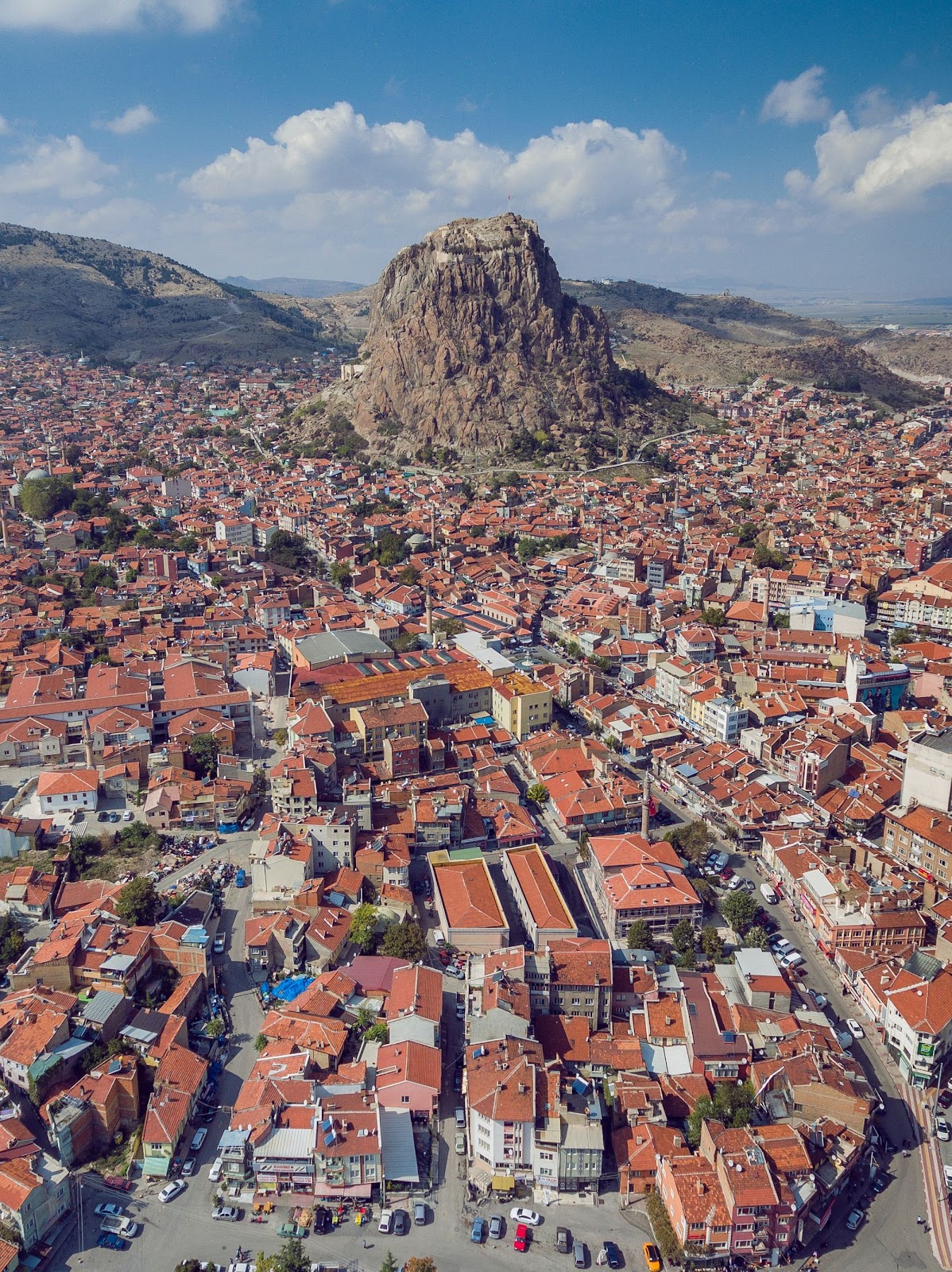 Afyon Castle and Afyon City view from Hidirlik Hill