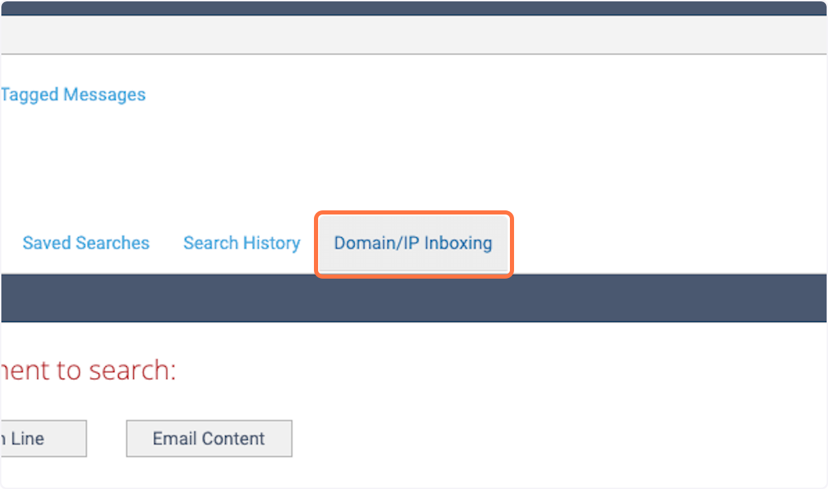 Click on "Domain/IP Inboxing"