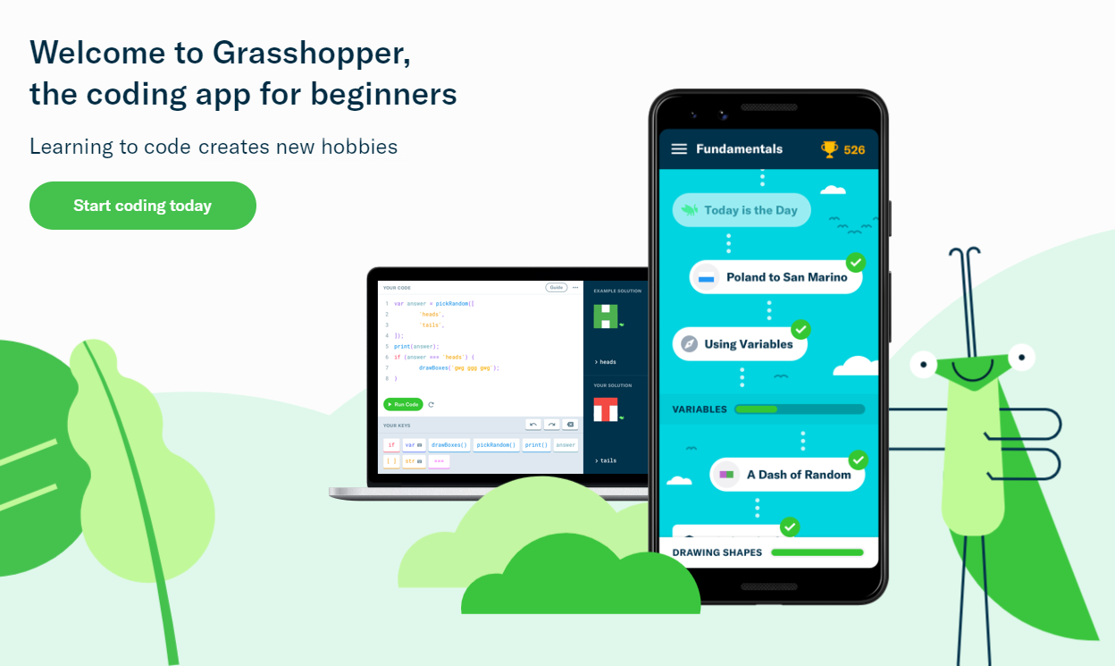 The Grasshopper homepage.