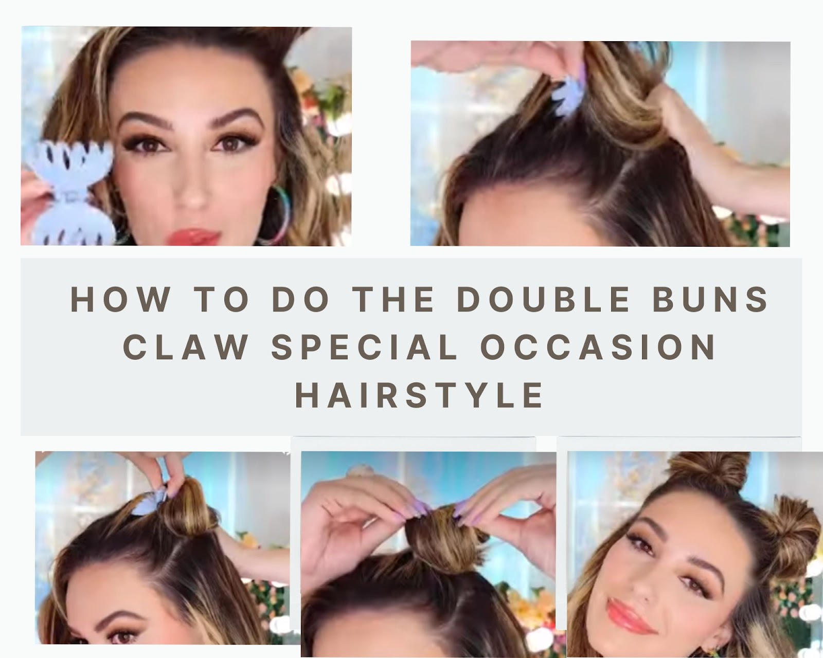 how to do the double buns claw special occasion hairstyle 