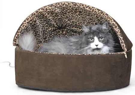 サーモ キティ デラックス フード付きキャット ベッド