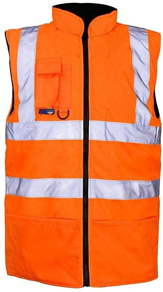 Spinbit Men Hi Viz Fleece Bodywarmer Adult Hi Vis Reflective Work Wear Vest Top